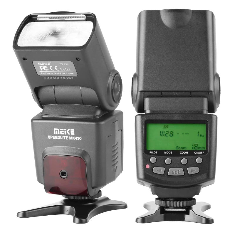 Meike MK430C E-TTL Speedlite Shoe Mount Flash Compatible with Canon 70D 77D 80D Rebel T7i T6i T6s T6 T5i T5 T4i T3i SL2 and Other EOS DSLR Cameras with Standard Hot Shoe - Image 1